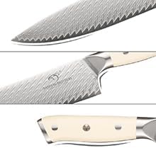 NANFANG BROTHERS Damascus Kitchen Knife Set,6 Pieces Drawer Knife Set,ABS Ergonomic Handle for VG10 Steel Professional Chef Knives Set with Block