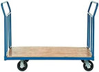 Global Industrial Wood Deck Platform Truck w/Removable Handles, 2400 Lb. Capacity, 6" Mold-On Rubber Wheels