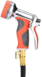 HmiL-U Garden Hose Nozzle Sprayer, Heavy Duty Metal High Pressure Water Gun, 9 Adjustable Watering Patterns Suitable for Watering Plants Washing Cars and Showering Pets