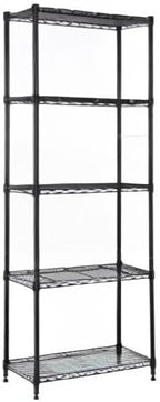 1250 lbs Storage Shelving Utility Shelving Unit 5-Tier Utility Shelving Unit Steel Organizer Wire Rack for Home,Kitchen,Office (13.7" D x 23.6" W x 62.4" H)