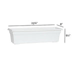 Root & Vessel 16242 Countryside Flower Box Planter, White, 24-Inch