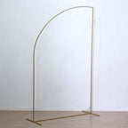 Tableclothsfactory 8ft Gold Metal Wedding Arch Chiara Backdrop Stand, Half Moon Floral Frame Arbor Display