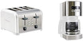 Kenmore 4-Slice Toaster, White Stainless Steel + Kenmore Coffee Maker 12 cup Drip Coffee Machine, Stainless Steel and White