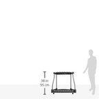 Rubbermaid Garage Tool Tower Rack Easy to Assemble Wheeled Organizes up to 40 Long-Handled Tools/Rakes/ Brooms/Shovles in Home/House/Outdoor/Shed Black