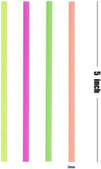 Neon Mini Sip Straws - 5 Inch Plastic Cocktail & Coffee Stirrers - 300 Straws