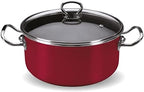 Vasconia Elegance 10-Piece Cookware Set (Dark Red) for Most Stove Tops - Dishwasher, Grill & Oven Safe up to 480℉ (Enamel on Steel) Quick & Even Heat Distribution, Nonstick Interior, Stainless Handles
