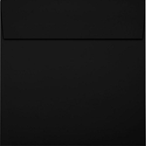 LUXPaper Square Invitation Envelopes | Peel & Press | 5" x 5" | Midnight Black | 80lb. Text | 50 Qty