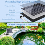 15W Solar Pond Aerator with 4400mAh Battery, Solar Air Pump with 2 Outlets, 3 Modes, Low Noise Oxygen Pump for Fish Pond, Aquarium & Hydroponics