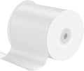 4 Inches x 25 Yards Polyester Satin Ribbon, Solid Color White Satin Ribbon for Crafts, Gift Wrapping, Hair Bows, Wedding Party Decoration, Bow Making (White)