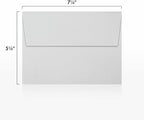 LUXPaper A7 Invitation Envelopes | Peel & Press | 5 1/4" x 7 1/4" | Gray | 80lb. Text | 100% Cotton | 500 Qty