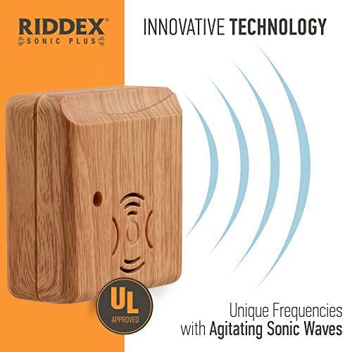 Riddex Sonic Plus Ultrasonic Pest Repeller, Plug in with Outlets for Indoor Use - Insect Repellent - Bug Repellents for Home Defense - Protect Against Rodents and Insects (3 Pack Wood)