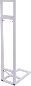 DYNAMI White Square Wedding Backdrop Stand,Metal Arch Backdrop Stand w/Foldable Base,Adjustable Height(1-2m) Rectangle Metal Stand for Wedding Party Decor,Installation-Free