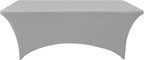 113 6-Pack 6ft Spandex Table Covers for Rectangle Standard Folding Tables - Wrinkle Resistant Stretch Tablecloths - Ultimate Fitted Table Protector for Parties, Banquet, and Wedding