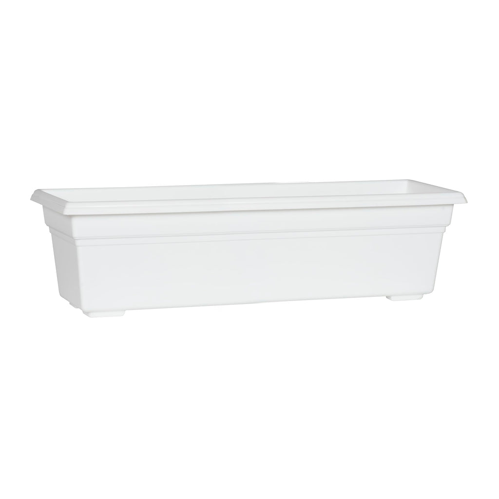 Root & Vessel 16242 Countryside Flower Box Planter, White, 24-Inch