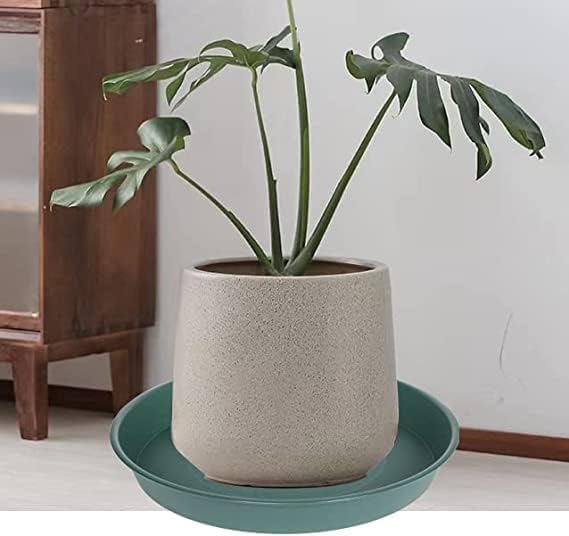 6 Pack of Bird Bath Bowl 8 inch, 8 10 12 14 16 18 20 inch Heavy Duty BirdBath Bowls only, Durable Plastic Round Large Plant Saucer Dish for Garden (8", Green)