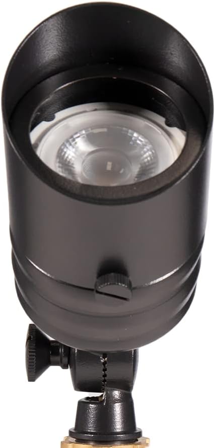 VOLT Fat Boy 12V Brass Outdoor Mini Spotlight (Black) for Low Voltage Landscape Lighting of Yard, Lawn, Garden, Patio, Trees & House