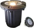 MALORY Low Voltage Landscape Lights, (4.6''H) Brass Top Cover 12V Outdoor In Ground Lights, LED Landscape Well Lighting for Pathway, Driveway, Deck Step and Garden 1 Pack with MR16 Bulb (Flat Top)