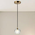 Modern Pendant Light, Brushed Brass Pendant Light Fixture for Kitchen Island, Small Cut Crystal Single Pendant Lighting for Dining Room Bathroom