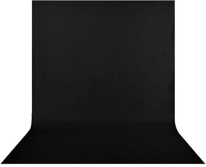 HEMMOTOP Black Backdrop Background, 6x9 ft Polyester Fabric Chromakey Black Screen Backdrops Collapsible for Photoshoot, Birthday Party, Wedding, Photography (Backdrop only)