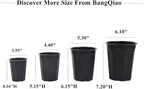 BangQiao 14 Pack 4.40 Inch Black Plastic Deep Nursery and Seedling Pots, Round Planter Container for Transplanting, Cutting, Succulent