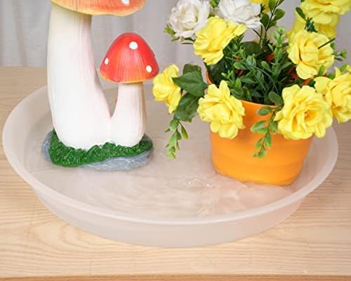 2 Pack of 12 inch Plant Saucer, 1.7" Depth Tray, Large Deep Garden Plastic Flower Planter Plant Trays for Indoors Outdoor Bath Bath (12", Clear)