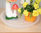4 Pack of 14 inch Plant Saucers Bird Bath Bow Round, Plastic Plant Saucer Tray for Pots, White Planters for Indoor Plants, Plant Trays for Planter 12-15" (14", Clear)