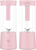 Portable Blender 500ml Personal with 6 Sharp Blades Rechargeable 5000mAh 18000-22000rpm Power for Shakes & Smoothies, BPA Free, for Kitchen, Office, Gym, Hiking (pink)