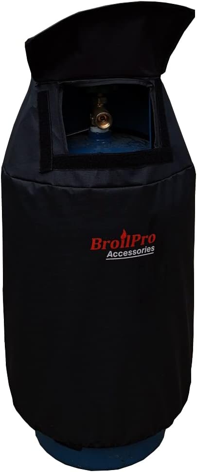 Propane Tank Cover Fits 30-Pound Steel Propane Cylinder Cover for RV Trailer, Black, 30LB, BPA271