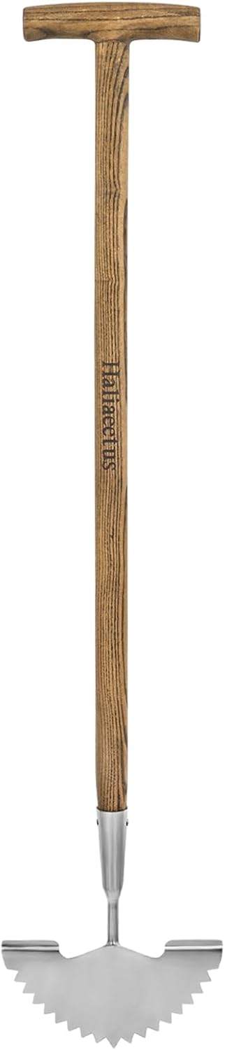 Haliaeetus Manual Edger, 39.3'' Garden Edger with Serrated Edge for Easily Hacking Through Dirt and Weed, Hand Edger with T-Grip Offer Comfort and Control, Stainless Steel Lawn Edger Tool for Sidewalk