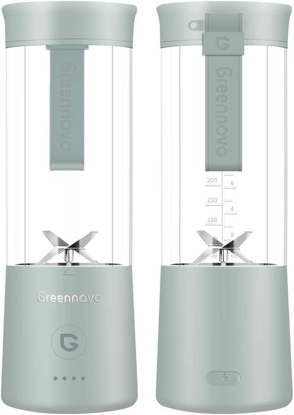 Portable Blender 500ml Personal with 6 Sharp Blades Rechargeable 5000mAh 18000-22000rpm Power for Shakes & Smoothies, BPA Free, for Kitchen, Office, Gym, Hiking (cyan)