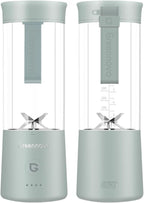 Portable Blender 500ml Personal with 6 Sharp Blades Rechargeable 5000mAh 18000-22000rpm Power for Shakes & Smoothies, BPA Free, for Kitchen, Office, Gym, Hiking (cyan)