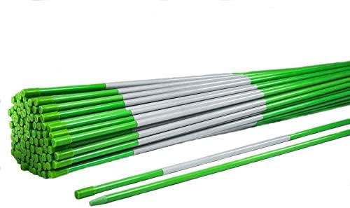 5ft Green Pro Snow Stakes - 60" x 5/16" Driveway Markers, Pointed Tip, Hy Viz Reflective Tape, Armor Cap (Choose Quantity) (150)