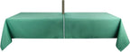 Outdoor Tablecloth Wrinkle-Free Stain Resistant Waterproof Polyester Fabric Table Cover with Zipper Umbrella Hole for Picnic/Party/Dinner/Patio Garden(60×84inch,Zippered,Green)