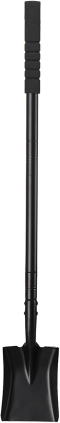 Small Square Shovel 43.3Inches Small Shovel with Metal Handle Garden Tool for Camping Farming Gardening Digging, Black