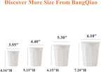 BangQiao 10 Pack 5.30 Inch White Plastic Deep Nursery Pot and Seedling Planter for Succulent, Cutting, Transplanting