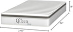 NapQueen 8 Inch Maxima Hybrid Mattress, Twin Size, Cooling Gel Infused Memory Foam and Innerspring Mattress, Bed in a Box,White & Gray