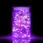 ANJAYLIA LED Fairy String Lights, 16.5Ft/5M 50leds Battery Operated String Lights Party Home Festival Wedding Decorations(Purple)