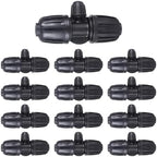 Locked Barbed Tee Connectors,1/2 Inch to 1/4 Inch Irrigation Tubing Fittings Kit for (1/2'' ID x 0.60''-0.63'' OD) 16mm Drip Tubing (20 Pcs Barbed Tee 3-Way)