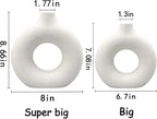 White Ceramic Vases Set 2 for Modern Home Decor,Boho Round Matte Pampas Flower Vases Minimalist Style for Wedding Dinner Living Room Office Coffee Table Decorative