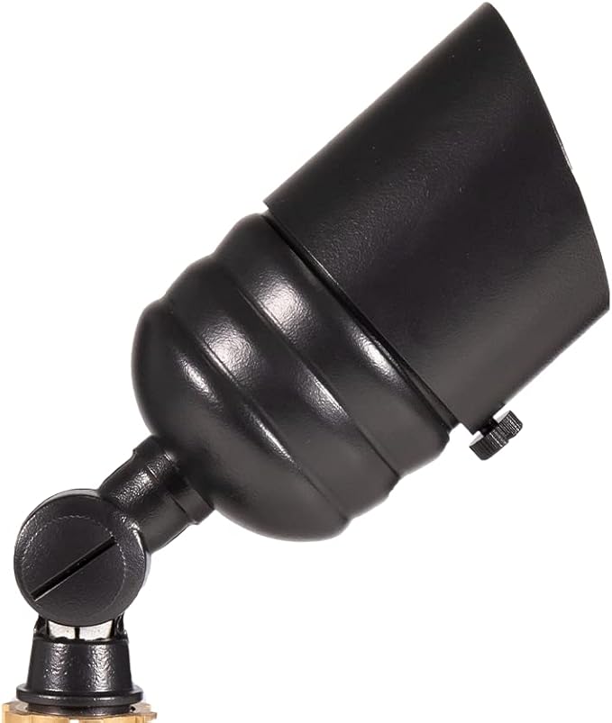 VOLT Fat Boy 12V Brass Outdoor Mini Spotlight (Black) for Low Voltage Landscape Lighting of Yard, Lawn, Garden, Patio, Trees & House
