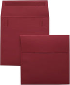 LUXPaper Square Invitation Envelopes | Peel & Press | 5" x 5" | Holiday Red | 60lb. Text | 50 Qty