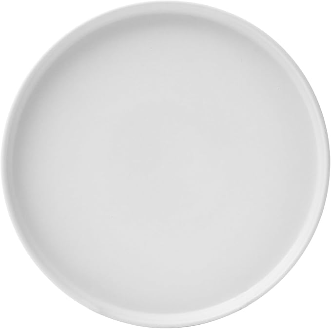 222 Fifth Kaden 12-Piece Modern White Porcelain Dinnerware Set – Service for 4, Plate & Bowl Set, Contemporary Design, for Everyday Dining & Entertainment, Microwave & Dishwasher Safe