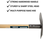 Gemplers Steel Rake Hoe with Wood Handle, 5 Wide Tines, Multi-Purpose Tool for Gardening, Planting, and Fire Prevention, Commercial Grade