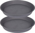 2 Pack of 16 17 inch Plant Saucer (15 inch Base), 2.3" Depth, Plant Trays for Pots, Plastic Plant Saucers for Indoors, Bird Bath Bowls, Flower Pot Drip Trays for Planter (17", Cement)