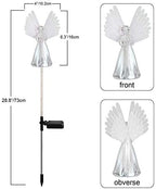 2 Pack Outdoor Solar Angel Statues for Christmas Garden Cemetery Decorative Light, Stakes Multi-Color Changing LED Waterproof Lawn Decor for Patio Cemetery Grave Gravesites, Memorial Gift