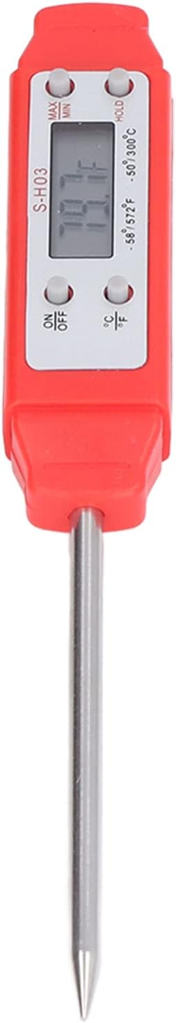 Digital Food Thermometer, Digital Food Thermometer Automatic Calibration Pen High Accuracy Electronic Pocket Thermometer Yellow for Home Use, Multifunctional Accessory (Red)