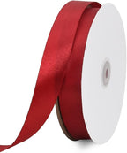 TONIFUL 1 Inch x 100yds Claret Red Satin Ribbon, Thin Solid Color Satin Ribbon for Gift Wrapping, Crafts, Hair Bows Making, Wedding Party Decoration, Invitation Cards, Floral Bouquets, Christmas