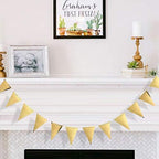 40Ft Gold Party Decoration Triangle Flag Banner Double Sided Metallic Paper Pennant Bunting Garland for Graduation Wedding Bridal Shower Birthday Bachelorette Engagement Anniversary Hen Party Supplies