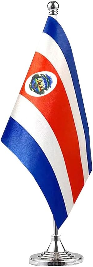 Costa Rica Flag Costa Rican Flags, Small Mini Costa Rican Desk Flag, Used for Table Office Classroom Home Patriotic Events Decorations