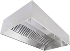 Commercial Kitchen Restaurant Duty Exhaust Hood, Wall Canopy Stainless Steel Exhaust Hood with Baffle Hood Filters, High Temperature Light Fixtures, and 16” Round Exhaust Riser (7' Long Hood)